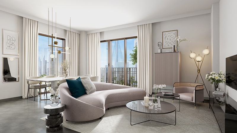 Interior Summer by Emaar in Creek Beach. Luxury apartments for sale in Dubai